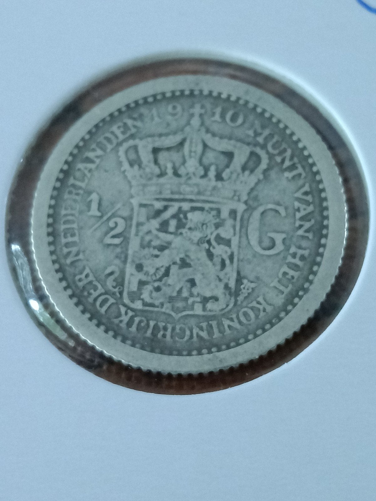 Halve gulden 1910 Wilhelmina, Postzegels en Munten, Munten | Nederland, Ophalen of Verzenden, Koningin Wilhelmina, ½ gulden