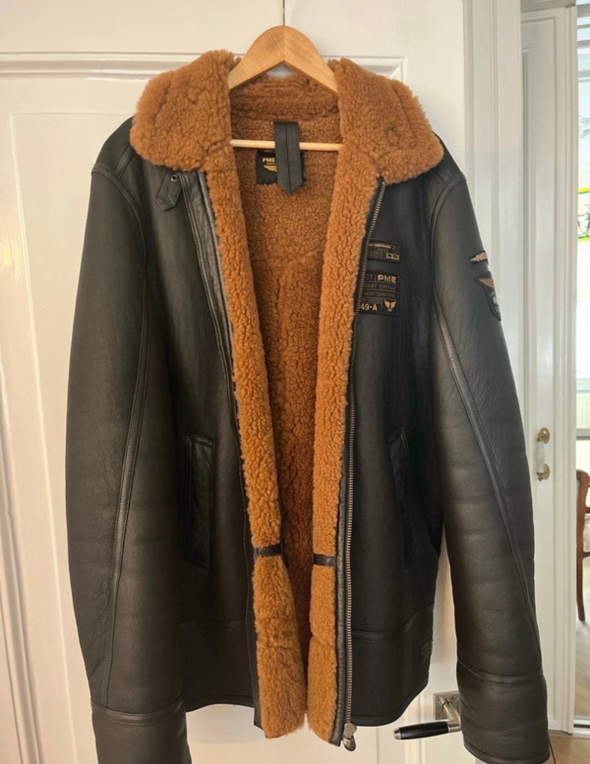 PME Legend American Classic Sheepskin Leren Jas, Ophalen of Verzenden, Zo goed als nieuw, Overige maten, Zwart