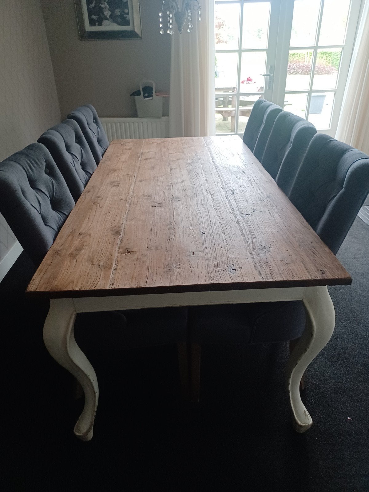 Landelijke eettafel 200×100cm, Ophalen, Gebruikt, Landelijk, 4 tot 6 stoelen
