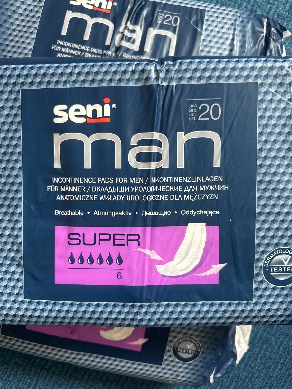 3 Seni man inconvenience pads, Diversen, Verpleegmiddelen, Ophalen of Verzenden, Nieuw