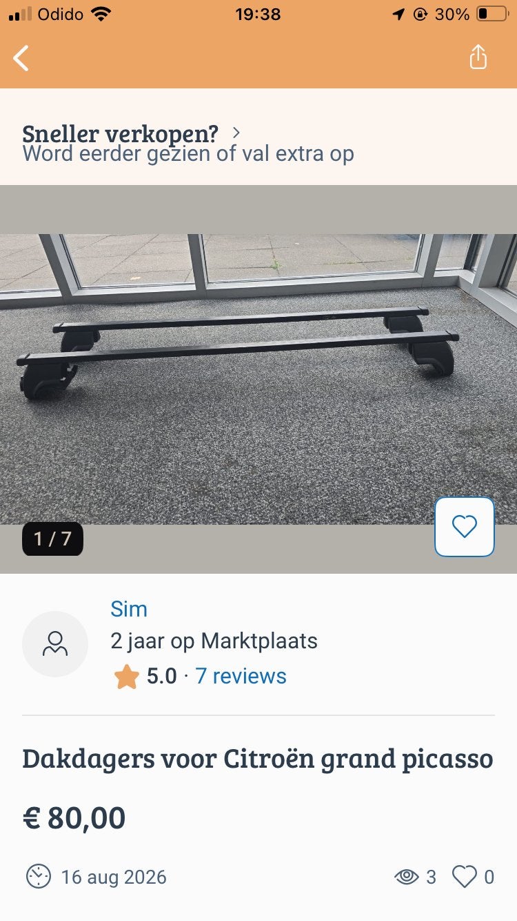 Originele dakdragers voor Citroën grand Picasso, Auto diversen, Dakdragers, Ophalen, Zo goed als nieuw