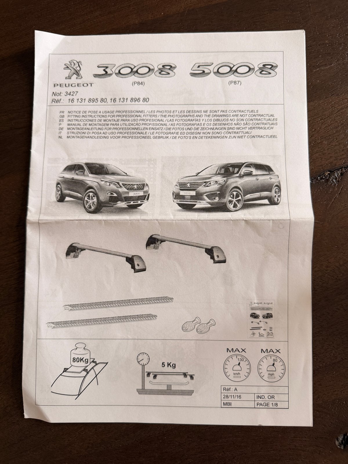 Dakdragers Peugeot 5008 (P87) - Origineel, Auto diversen, Ophalen of Verzenden, Gebruikt