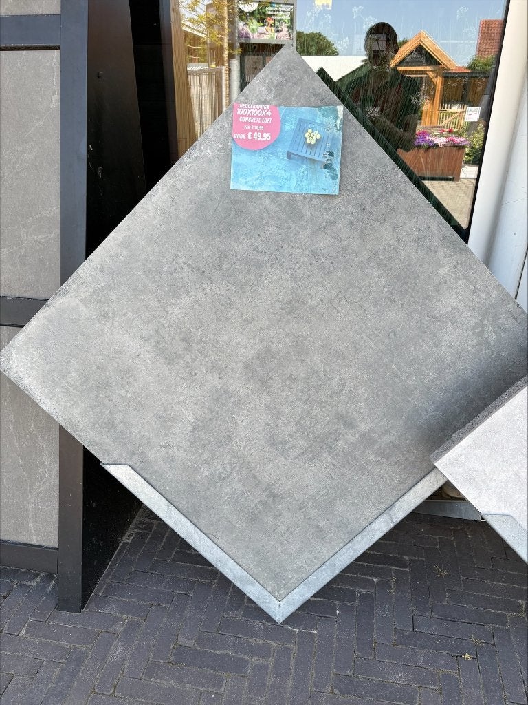 GeoCeramica 100x100x4 Revolution Concrete Loft ACTIE, 60 cm of meer, Overige typen, Nieuw, Ophalen of Verzenden