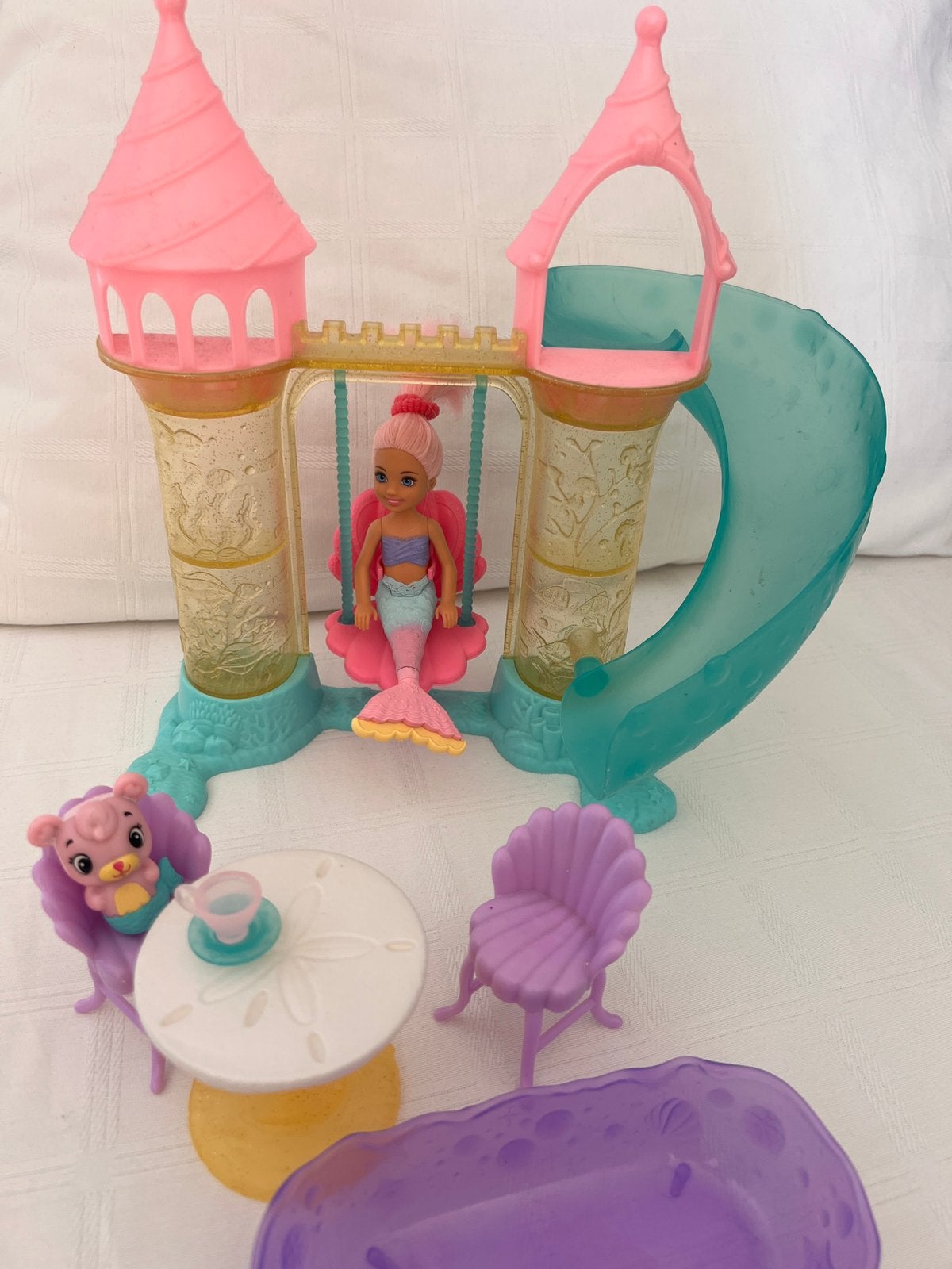 Zeemeermin pop met kasteel * voor in bad * barbie, Ophalen, Zo goed als nieuw, Barbie