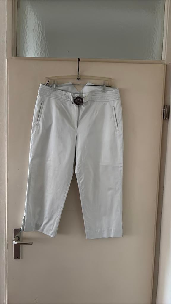 Authentieke Vintage CELINE Capri Broek - Triomphe Logo, Kleding | Dames, Wit, Maat 42/44 (L), Ophalen of Verzenden, Driekwart