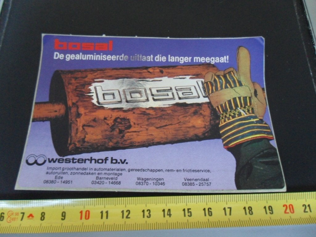 sticker BOSAL Westerhof bv  Ede Barneveld Wageningen Veenend, Verzamelen, Ophalen of Verzenden, Zo goed als nieuw