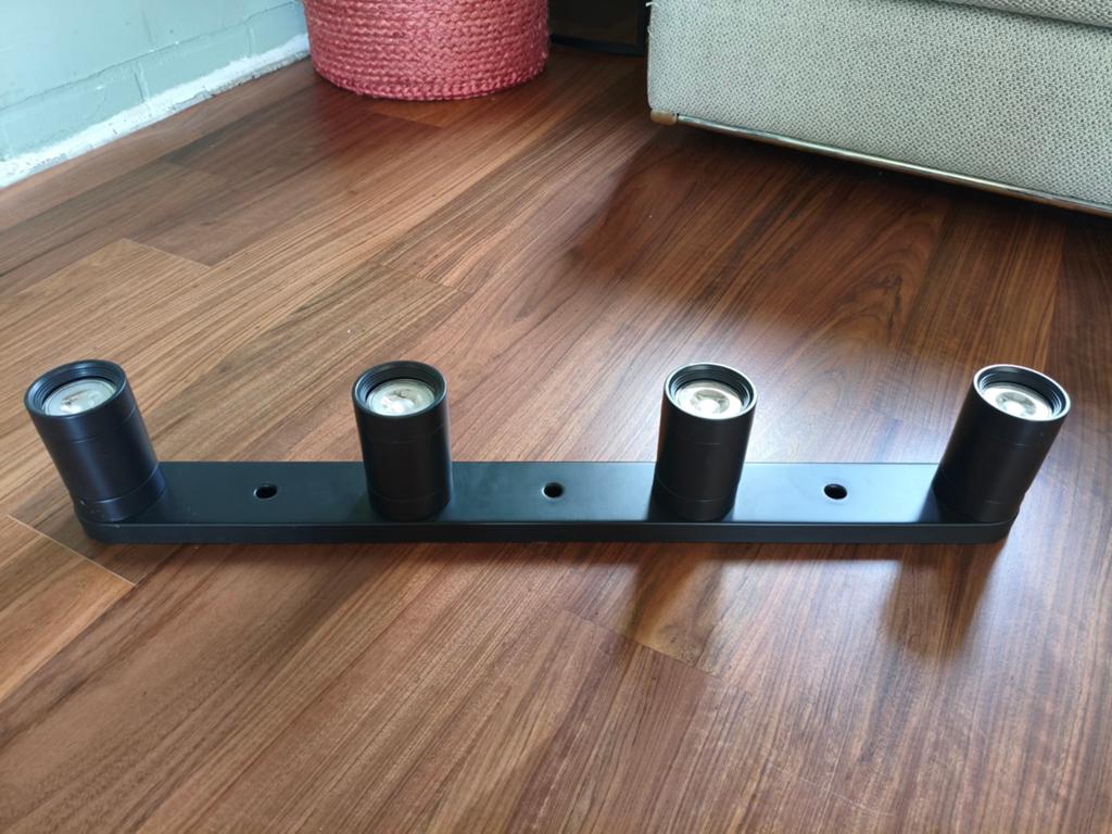IKEA NYMÅNE, plafondspot met 4 spots, zwart, Ophalen, Gebruikt, Metaal of Aluminium, Led