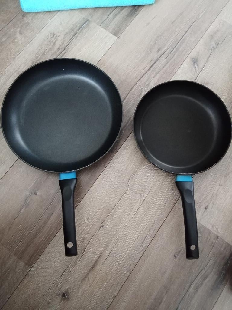 Bk koekenpannen 24 en 28cm voor op gas, Ophalen of Verzenden, Gebruikt, Koekenpan of Braadpan