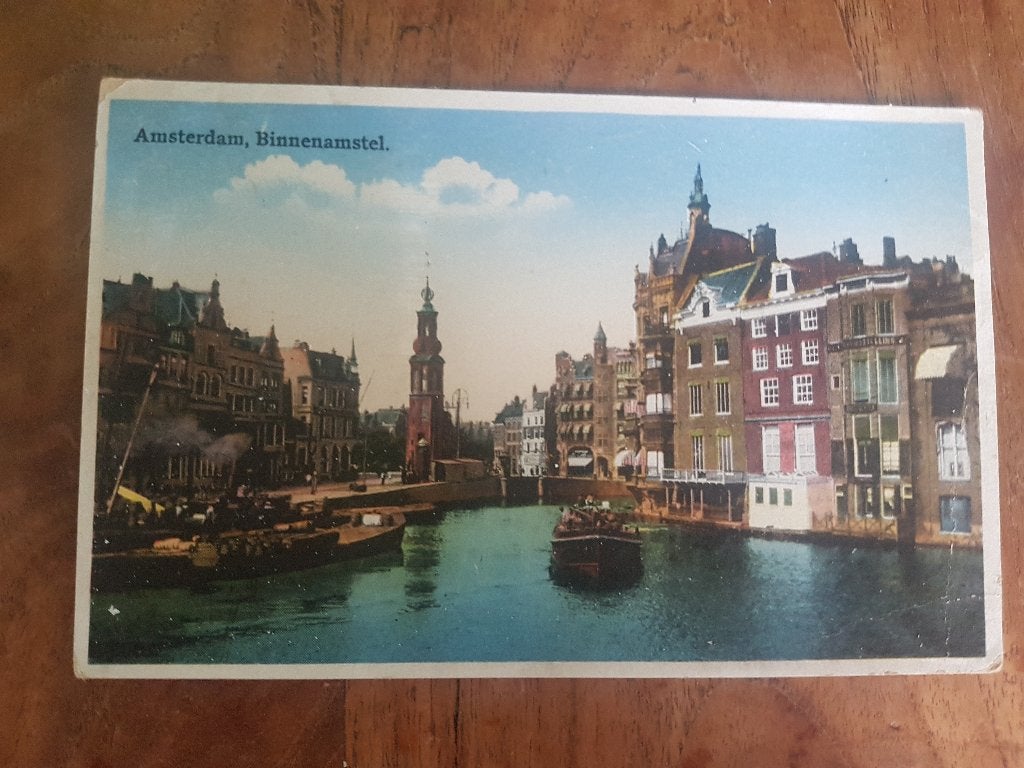 Gekleurde ansicht Munttoren Amsterdam (1932), Verzamelen, Ansichtkaarten | Nederland, Ophalen of Verzenden, 1920 tot 1940, Gelopen