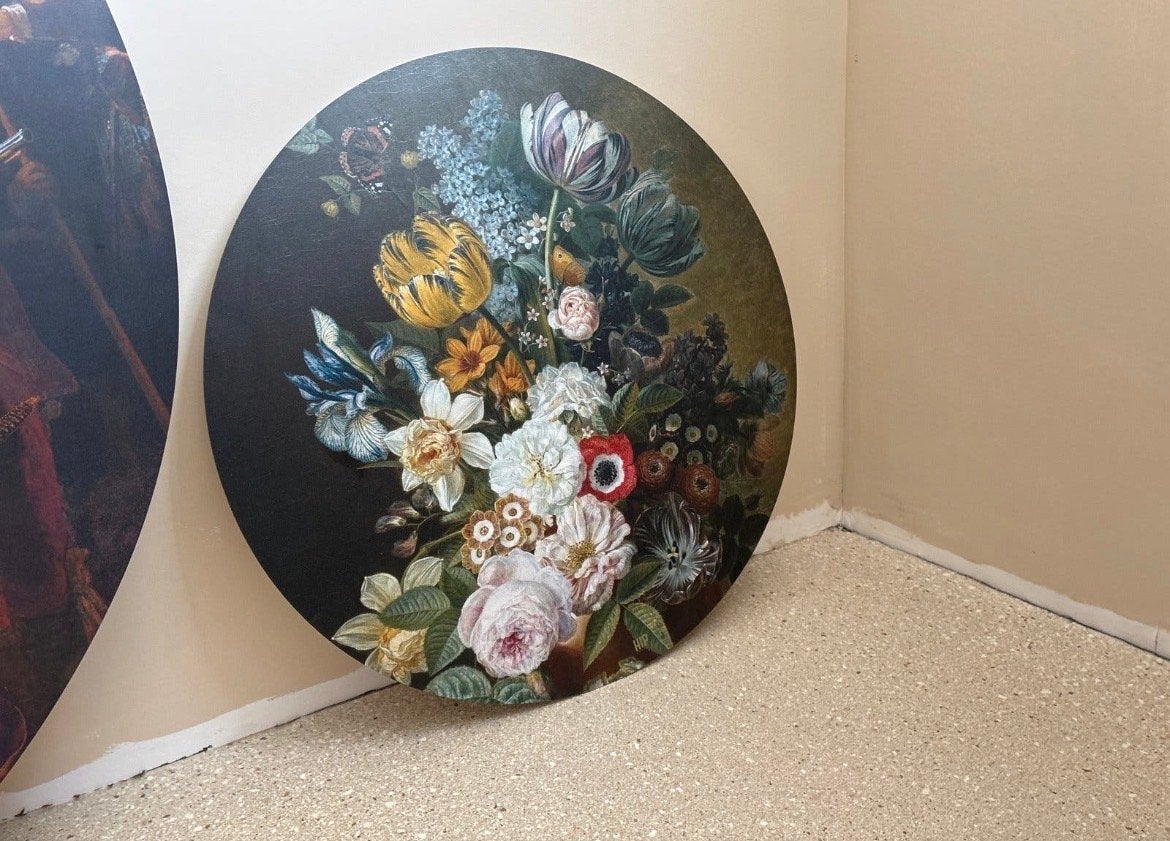 HIP ORGNL Wandcirkel Stilleven met bloemen (60 cm), Ophalen, Zo goed als nieuw, Meerkleurig, Klassiek