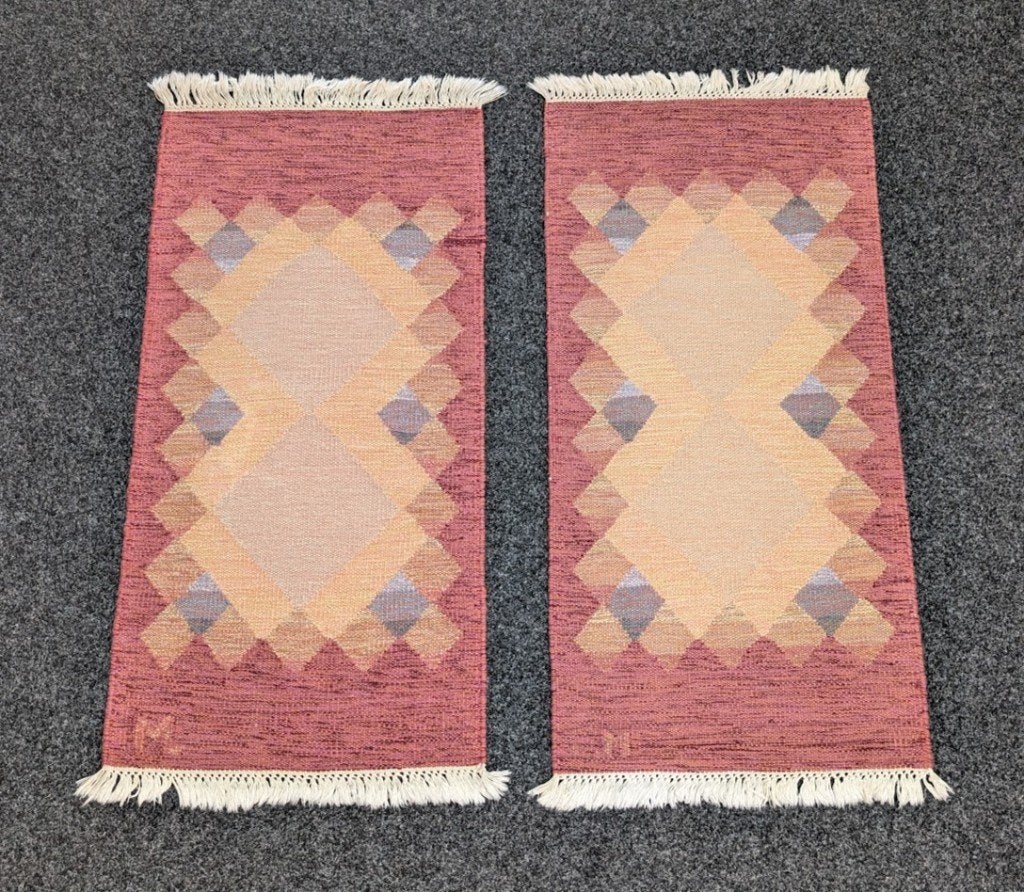 Klein Zweeds Röllakan Vloerkleed (2x), Huis en Inrichting, 200 cm of meer, Ophalen of Verzenden, Rechthoekig