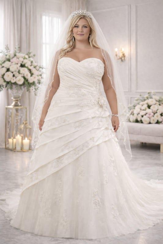 Prinsessen trouwjurk grote maten 52-54-56, Ophalen, Nieuw, Overige kleuren, Trouwjurk