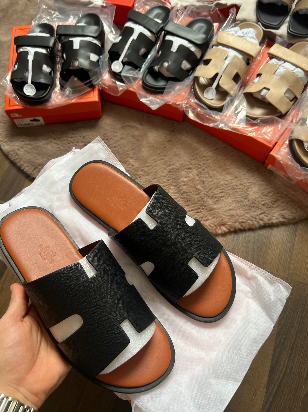 Hermes slippers, Kleding | Heren, Schoenen, Ophalen of Verzenden, Nieuw, Zwart