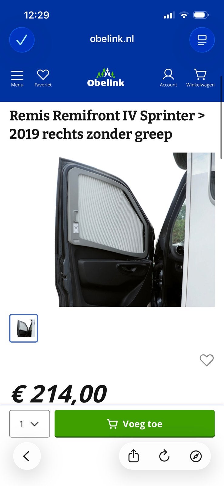 Verduistering mercedes sprinter links en rechts nieuw, Ophalen, Nieuw