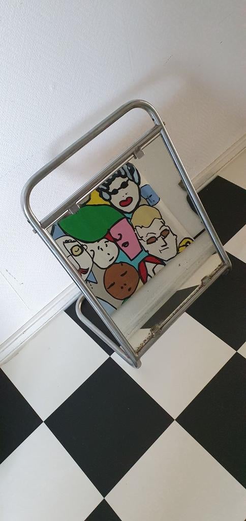 vintage schoenen passpiegel bauhaus, Huis en Inrichting, Woonaccessoires | Spiegels, Ophalen, Minder dan 50 cm, Gebruikt, Minder dan 100 cm