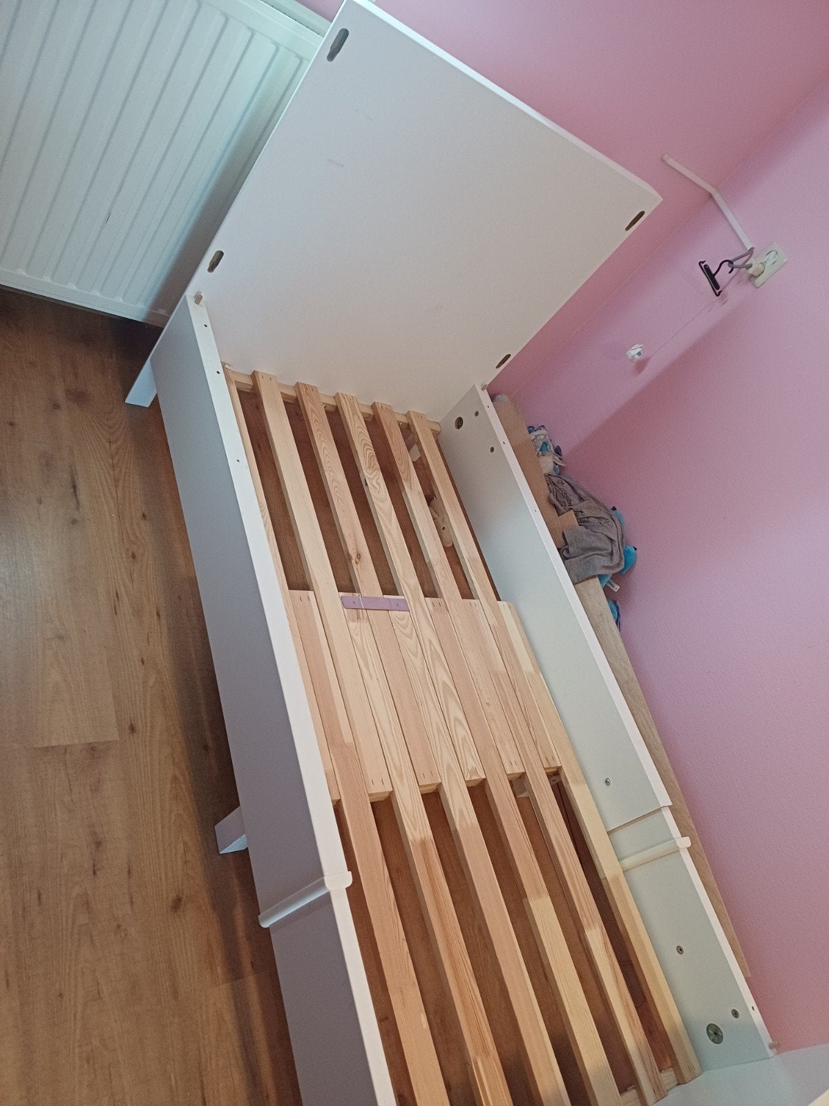 IKEA BUSUNGE meegroeibed wit, 80x200 cm, Ophalen, Gebruikt, 70 tot 85 cm, Lattenbodem