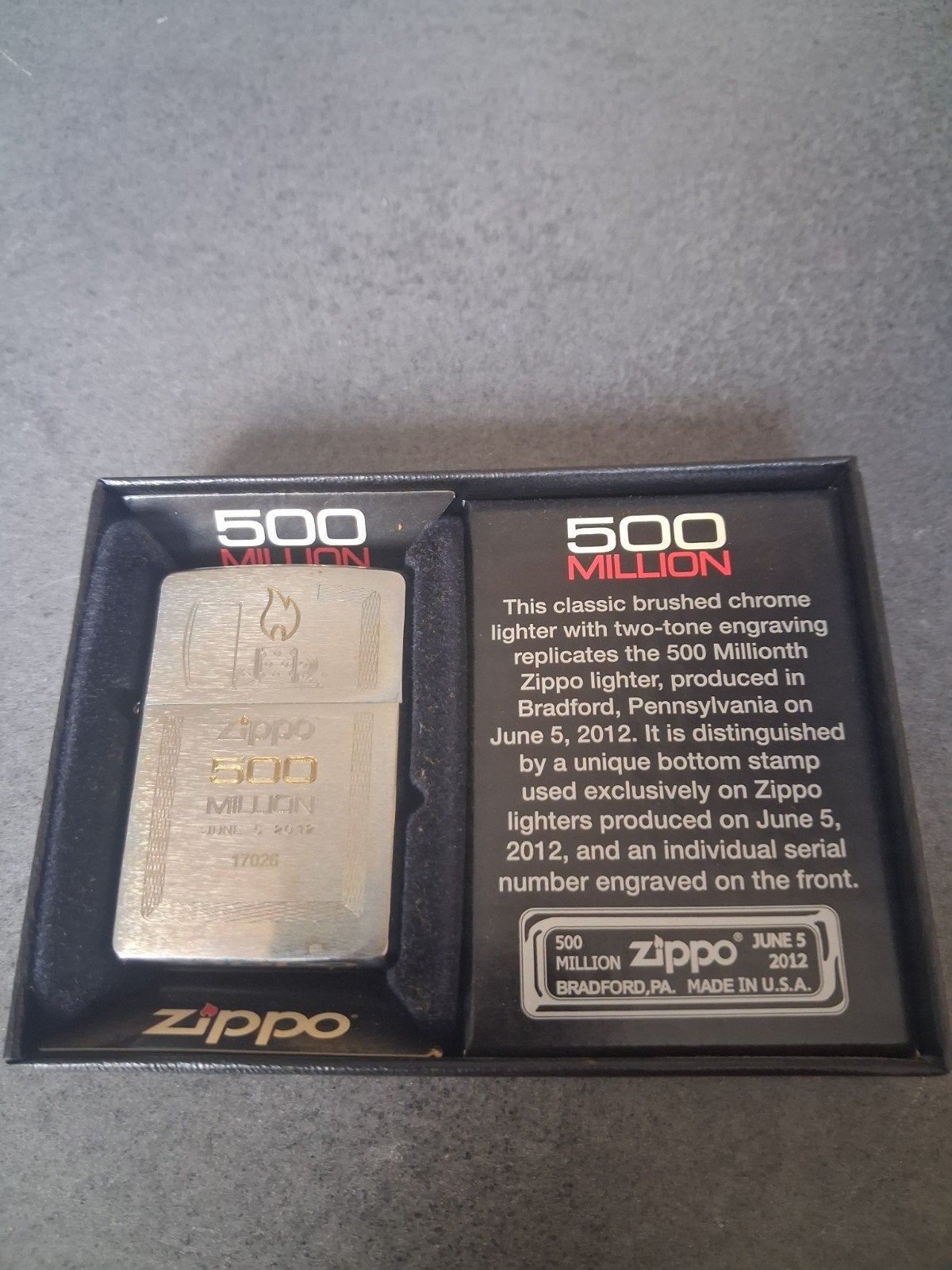 Zippo 500 Miljoenste Aansteker - Limited Edition 2012, Ophalen of Verzenden, Nieuw, Aansteker