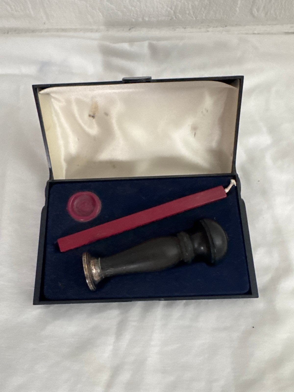 Vintage Zegelstempel Set met Lak en Doos, Ophalen of Verzenden