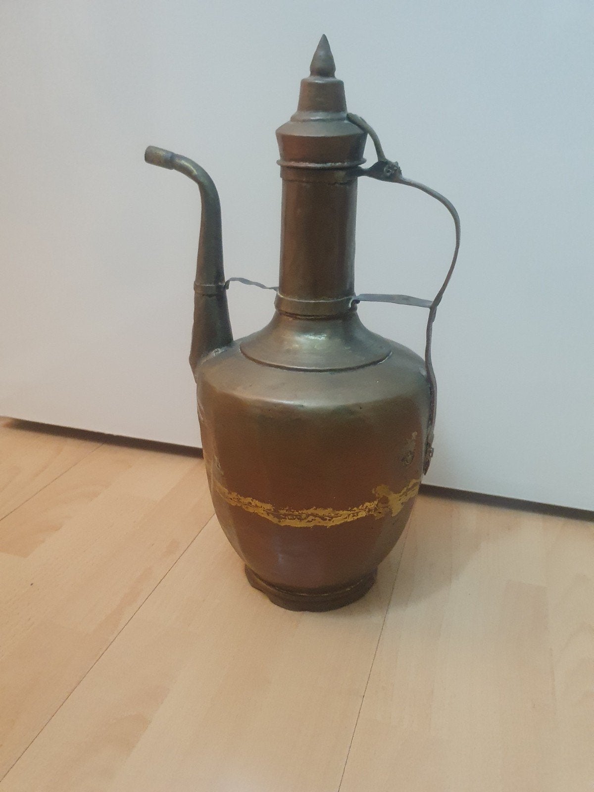 Antieke Koperen Waterkan met Uniek Ontwerp, Antiek en Kunst, Ophalen of Verzenden