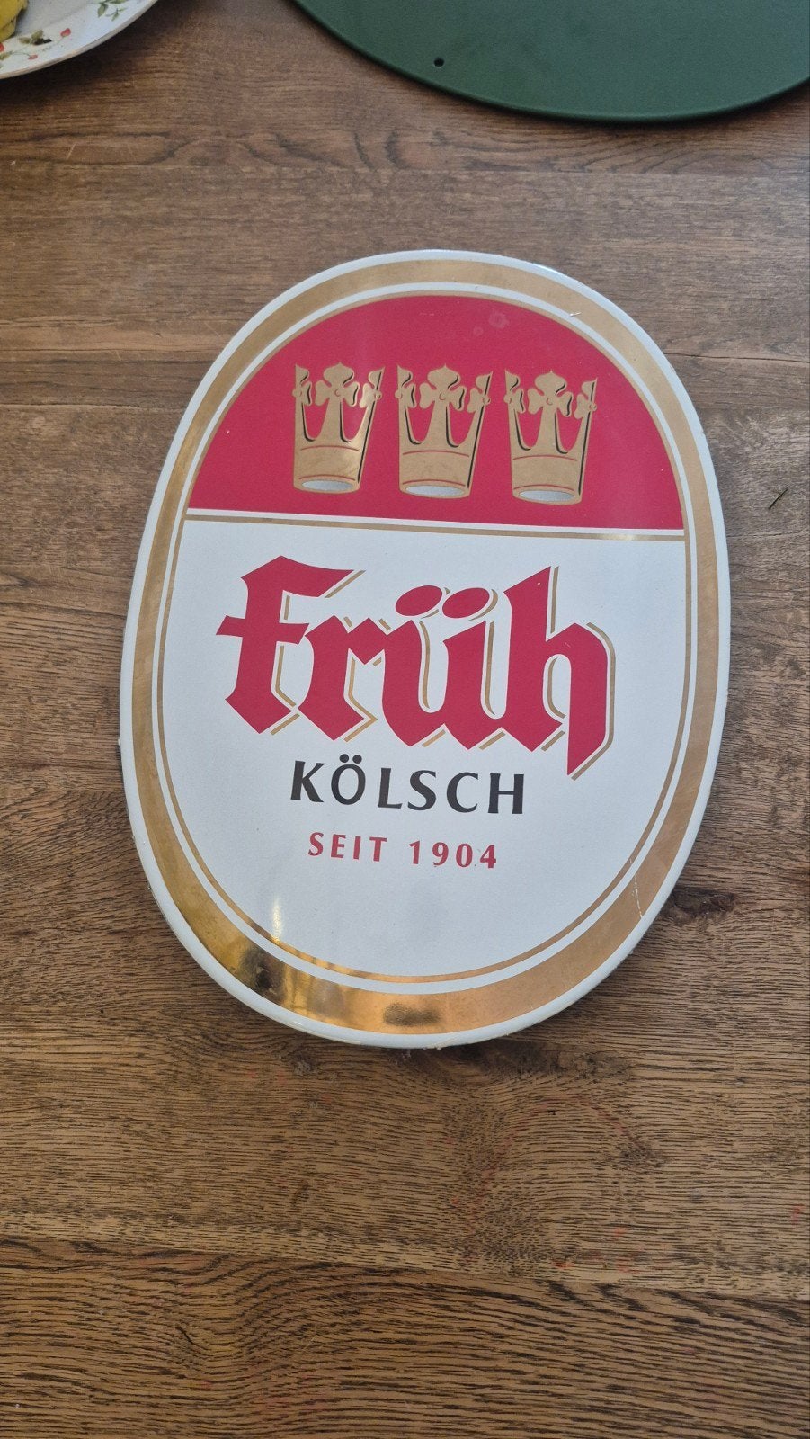 Früh Kölsch Reclamebord - Vintage Bier Decoratie, Ophalen of Verzenden, Gebruikt, Reclamebord
