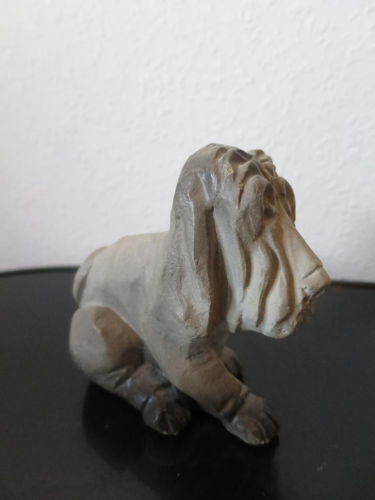 mooi zwaar stenen honden beeldje 13/10 cm, Ophalen of Verzenden