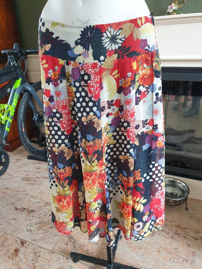 Dolce Vita mooie gekleurde bloemen rok M 38, Maat 38/40 (M), Zo goed als nieuw, Knielengte, Dolce Vita