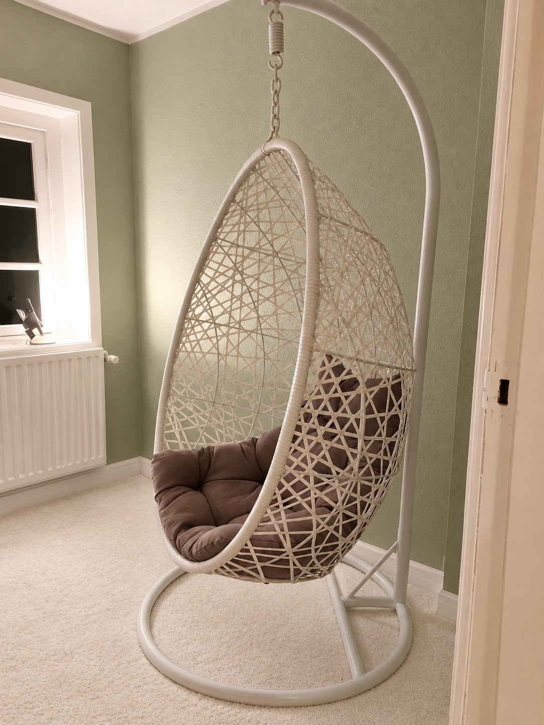 Hangstoel wit, Ophalen, Rotan