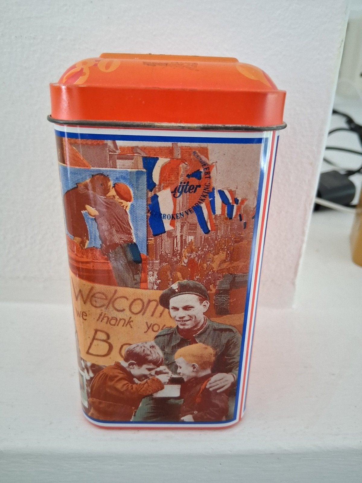 Vintage De Ruijter Oranje Hagel blik 1945-1995, Verzamelen, Blikken, Ophalen of Verzenden, Gebruikt, Overige, Overige merken