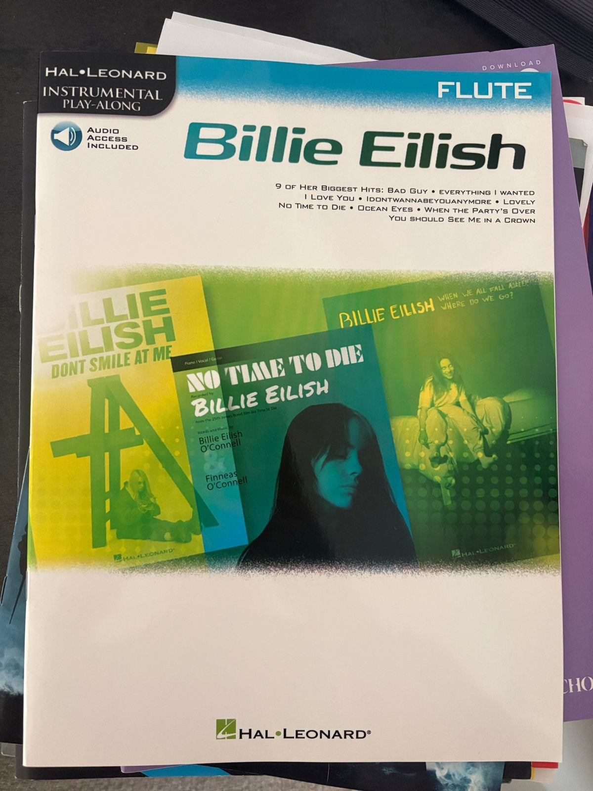 Billie Eilish - Fluit (Hal Leonard Instrumental Play-Along), Dwarsfluit of Piccolo, Ophalen of Verzenden, Zo goed als nieuw, Artiest of Componist