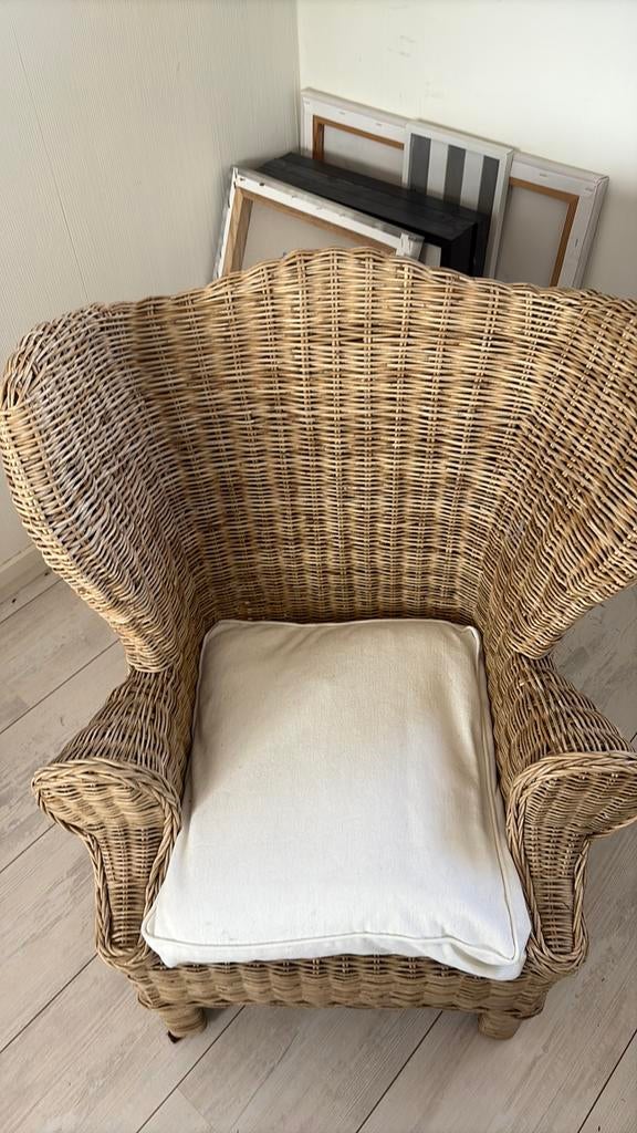 Prachtig wingchair Rattan Nicolaas jr. van RM zgan, Huis en Inrichting, Fauteuils, Minder dan 50 cm, Minder dan 75 cm, Ophalen of Verzenden