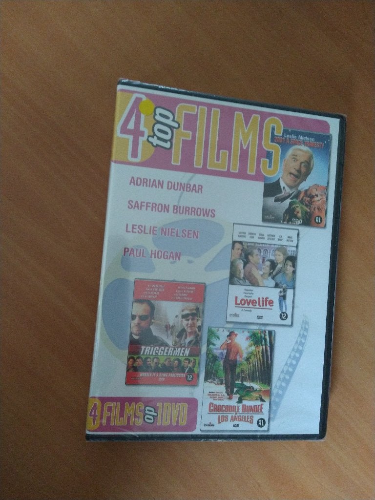 DVD 4 Topfilms op DVD oa Leslie Nielsen A space travesty, Alle leeftijden, Ophalen of Verzenden, Zo goed als nieuw, Romantische komedie