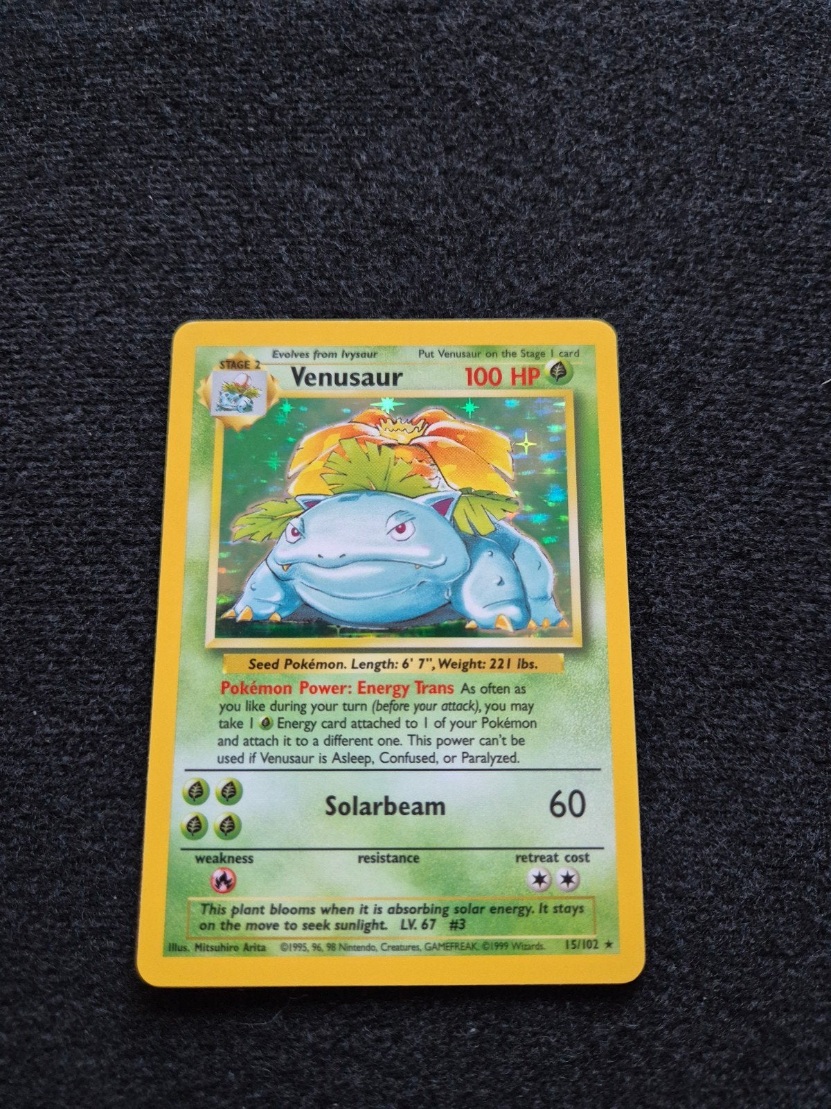Venusaur - Base Set 15/102, Hobby en Vrije tijd, Verzamelkaartspellen | Pokémon, Gebruikt, Losse kaart, Foil, Ophalen of Verzenden