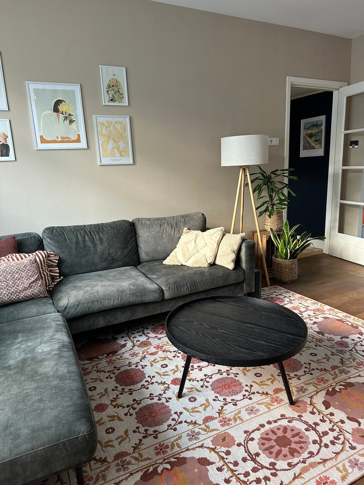 WOOOD bijzettafel Mesa XL rond zwart diameter 78 cm, Ophalen, Minder dan 45 cm, Gebruikt, Rond