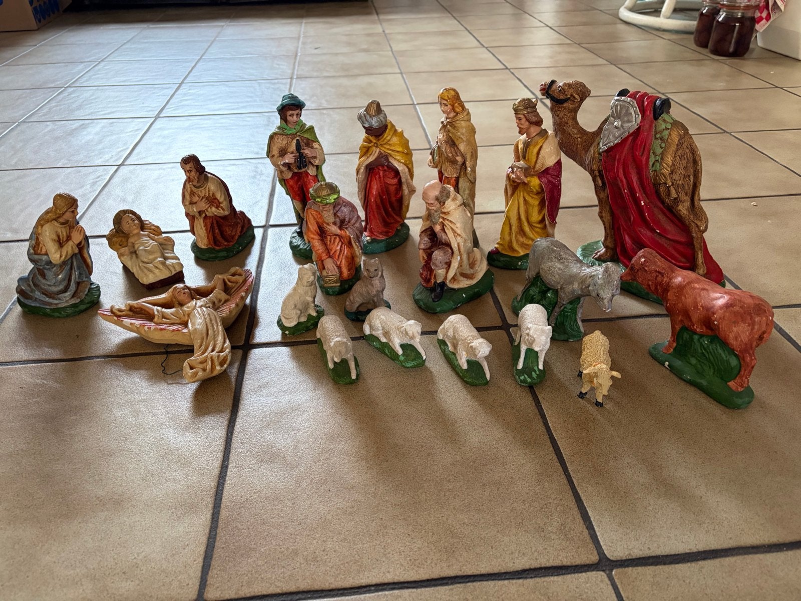 Kerststal beeldjes set - Compleet en handgeschilderd, Ophalen