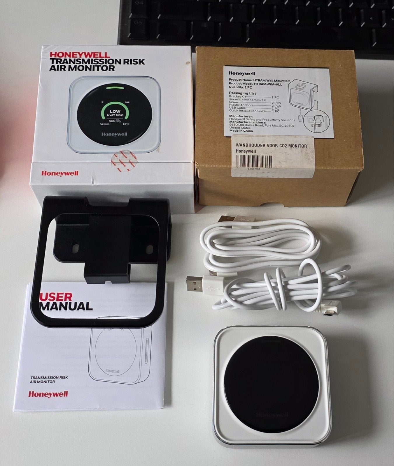 Honeywell HTRAM CO2 Sensor Transmission Risk Air Monitor, Hygrometer, Binnenthermometer, Metaal, Ophalen of Verzenden