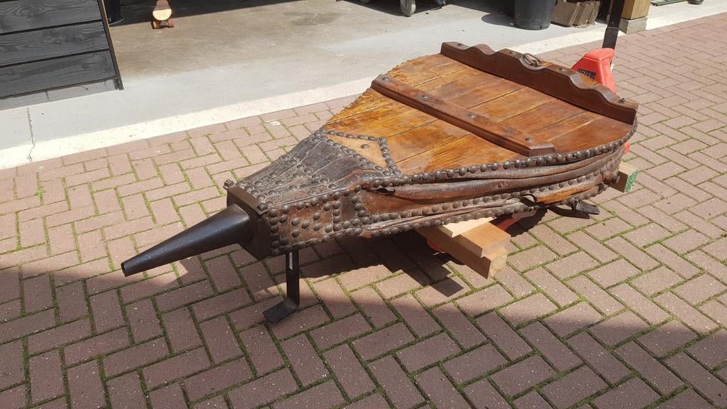 Grote antieke blaasbalg als tafel, Antiek en Kunst, Ophalen
