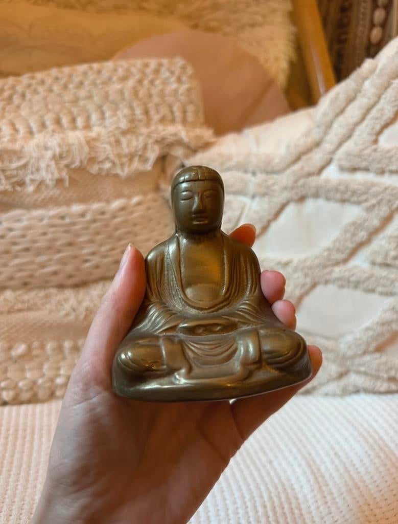 Messing beeldje van een buddha / boeddha - zware kwaliteit, Ophalen of Verzenden, Zo goed als nieuw