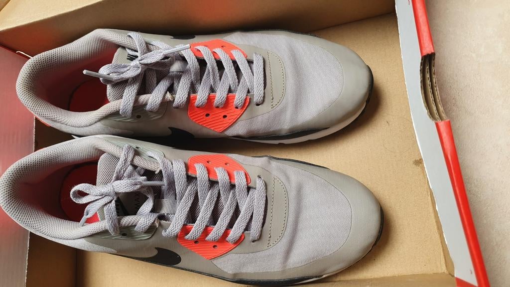 Nike Air Max 90 Sneakers - Grijs/Oranje, Kleding | Heren, Schoenen, Overige kleuren, Verzenden, Nike, Sneakers of Gympen