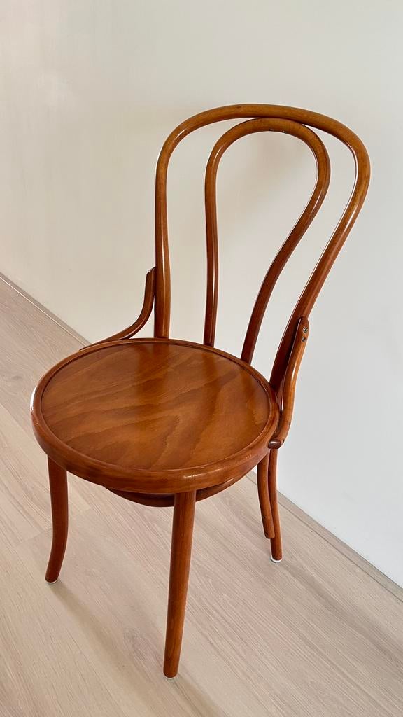 Set 4x Thonet Fameg bistro stoelen, Huis en Inrichting, Stoelen, Ophalen, Bistro, Bruin, Zo goed als nieuw