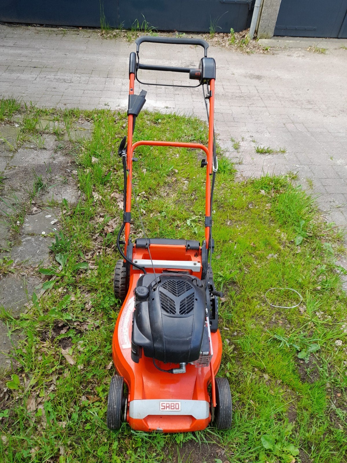 Sabo grasmaaier met benzinemotor, Sabo, Cirkelmaaier, Gebruikt, Ophalen of Verzenden