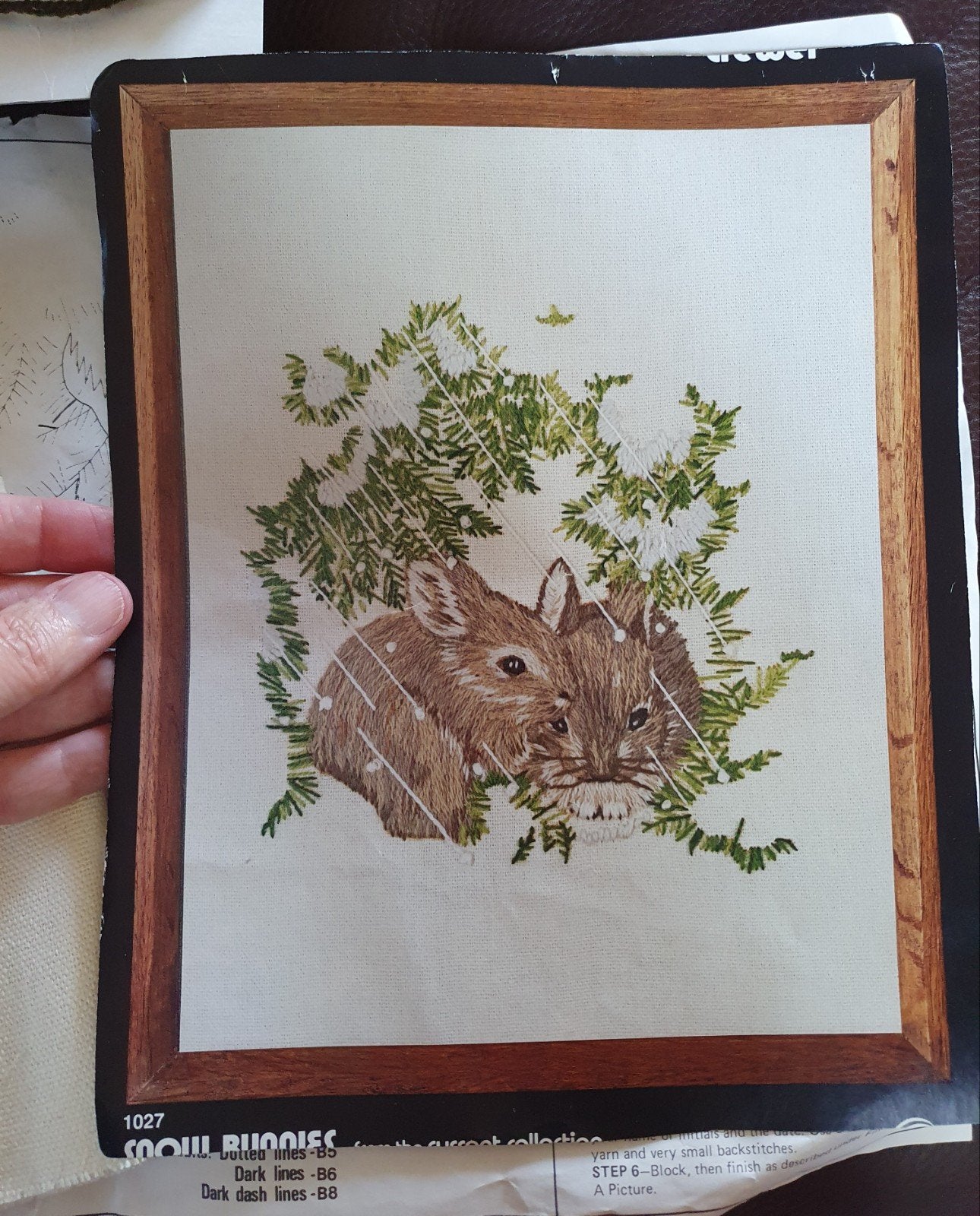 vintage 1977 Dimensions Snow Bunnies borduurpakket, Verzenden, Handborduren, Borduurpakket