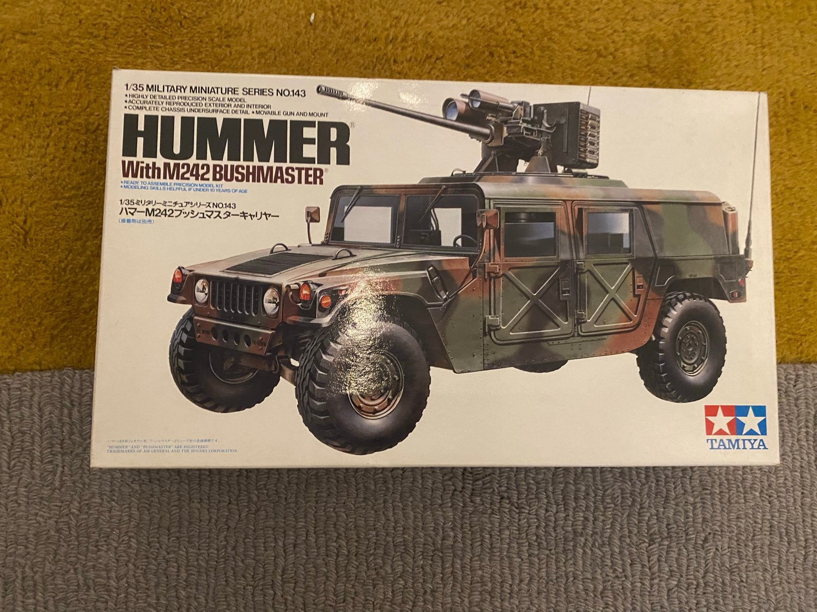 Tamiya Hummer met M242 Bushmaster modelbouwkit 1:35, Hobby en Vrije tijd, Auto, 1:32 tot 1:50, Nieuw, Ophalen of Verzenden