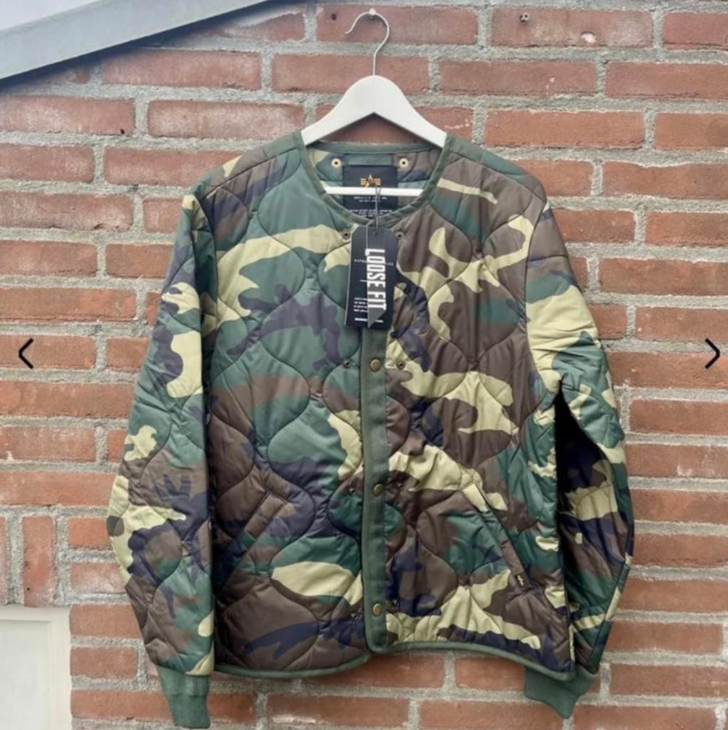 Alpha Industries liner bomber M camouflage army military, Kleding | Heren, Verzenden, Nieuw, Maat 48/50 (M), Groen