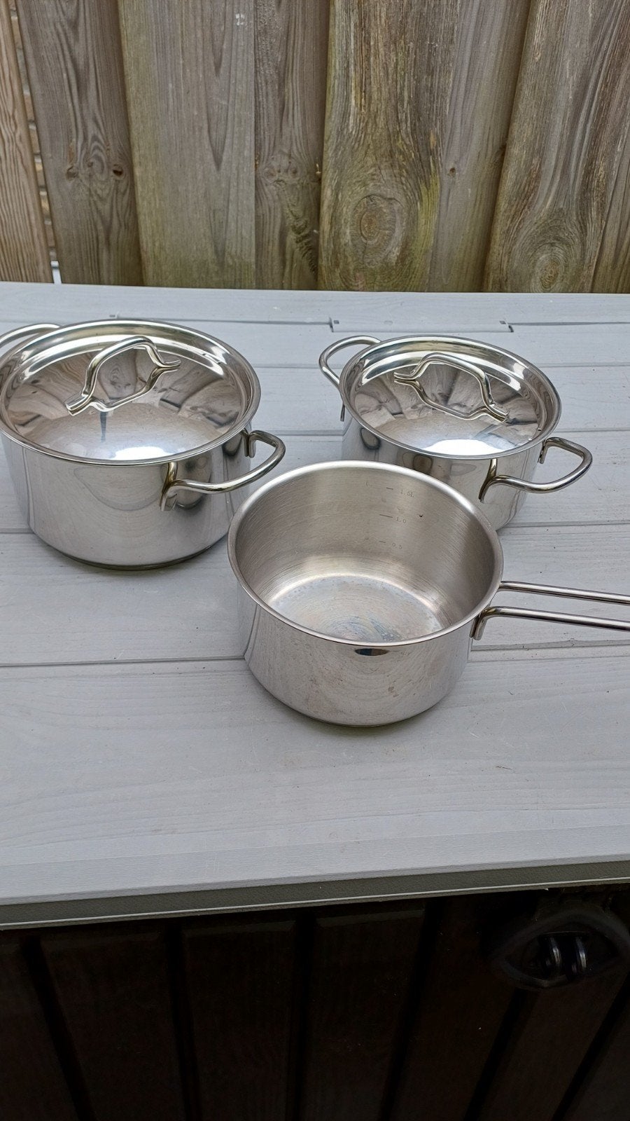Sola 3-delige pannenset Geschikt voor alle warmtebron, Gebruikt, Geschikt voor inductie, Pannenset, Ophalen of Verzenden