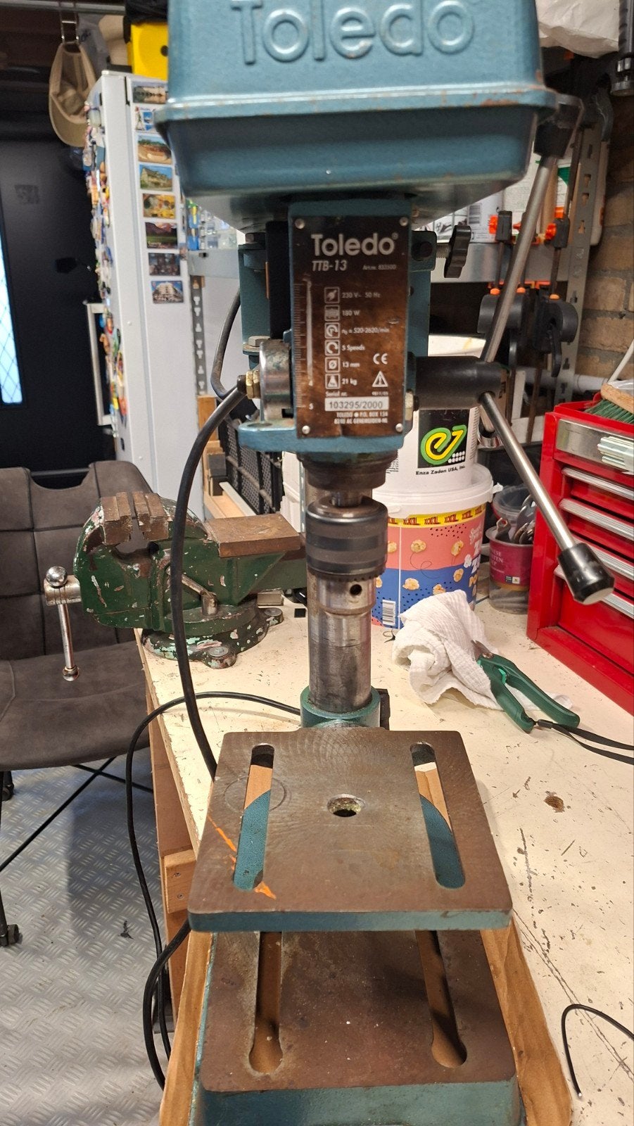 Toledo TTB-13 tafelkolomboormachine 230 volt, Ophalen, Kolomboormachine