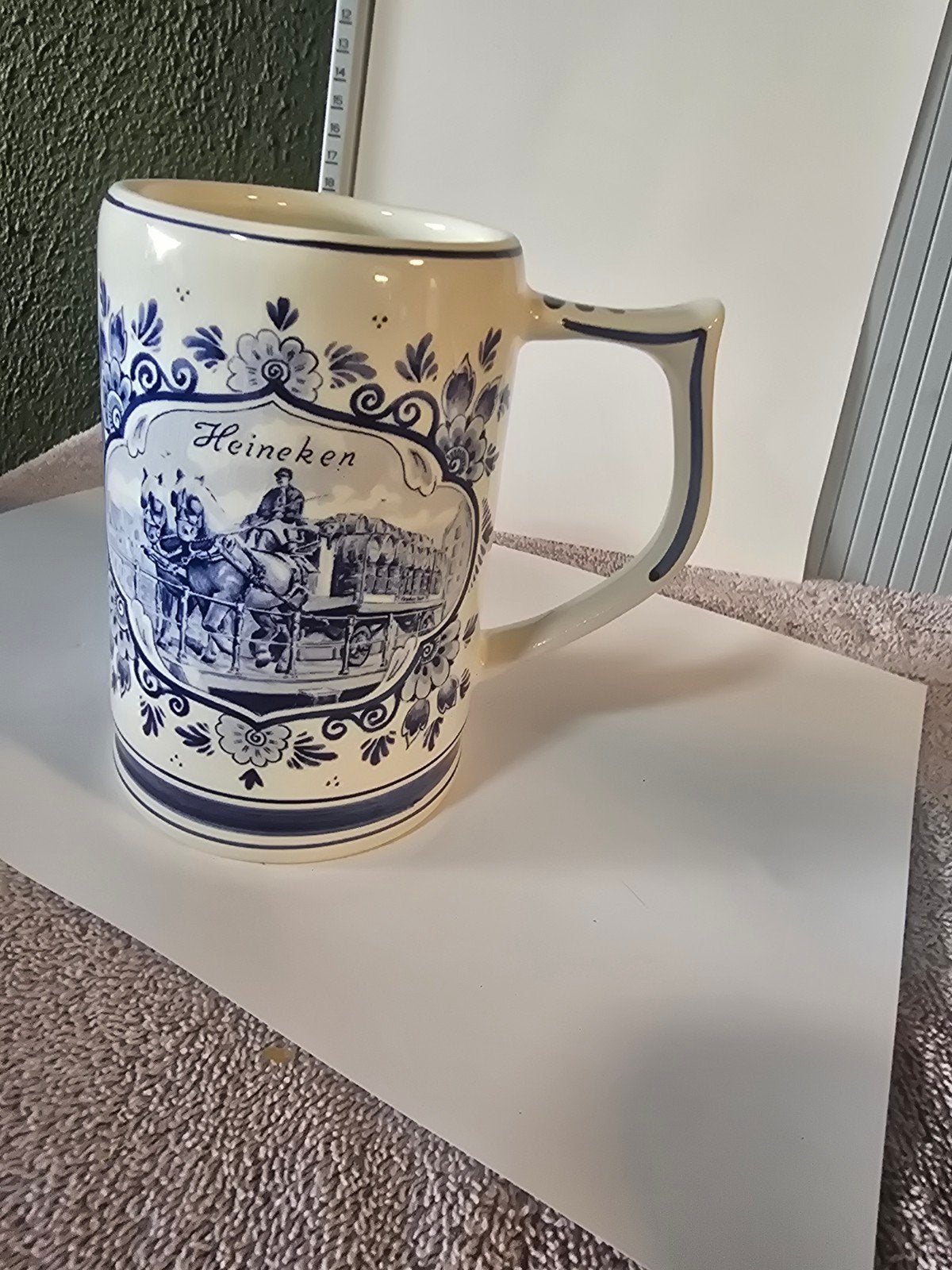 Delfts Blauw Heineken Bierpul - 't Delftsche Huys Handwerk, Ophalen