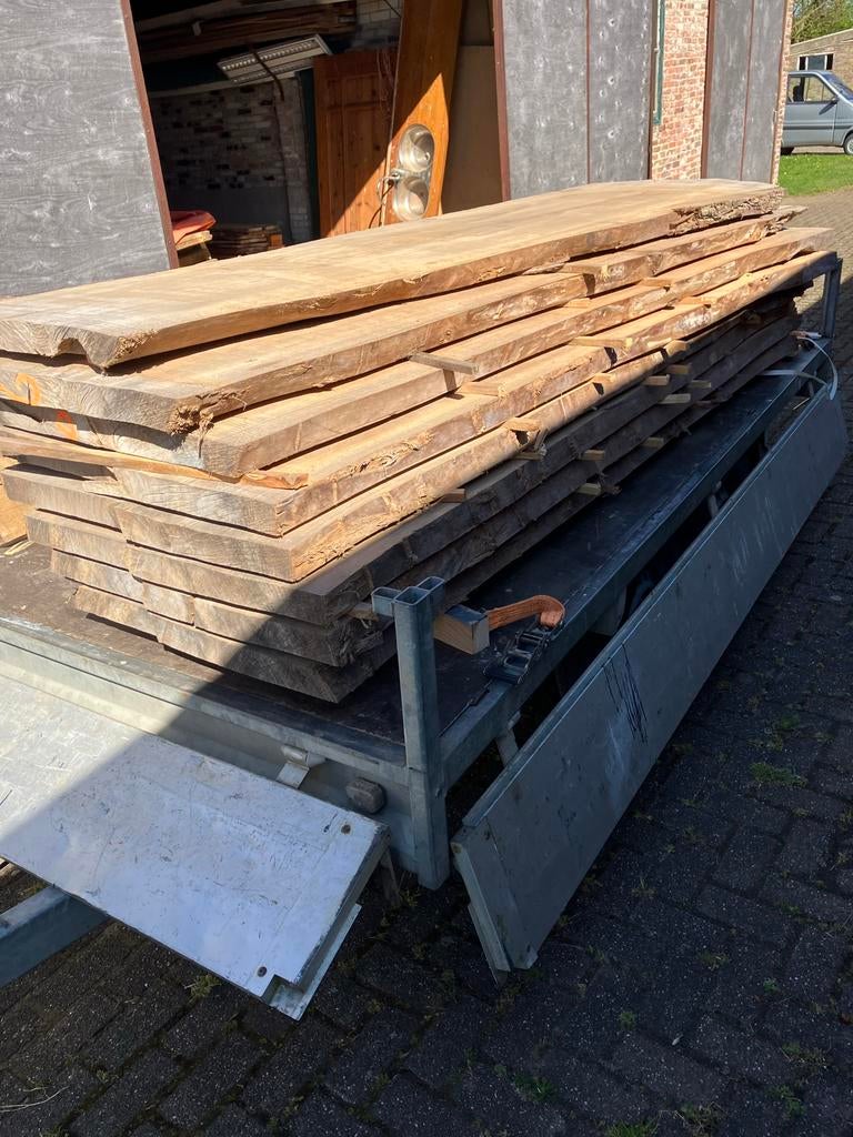 Iepenhouten boomstamplanken - KD Droogkamer droog, Doe-het-zelf en Verbouw, Nieuw, Ophalen of Verzenden, 250 tot 300 cm, Plank