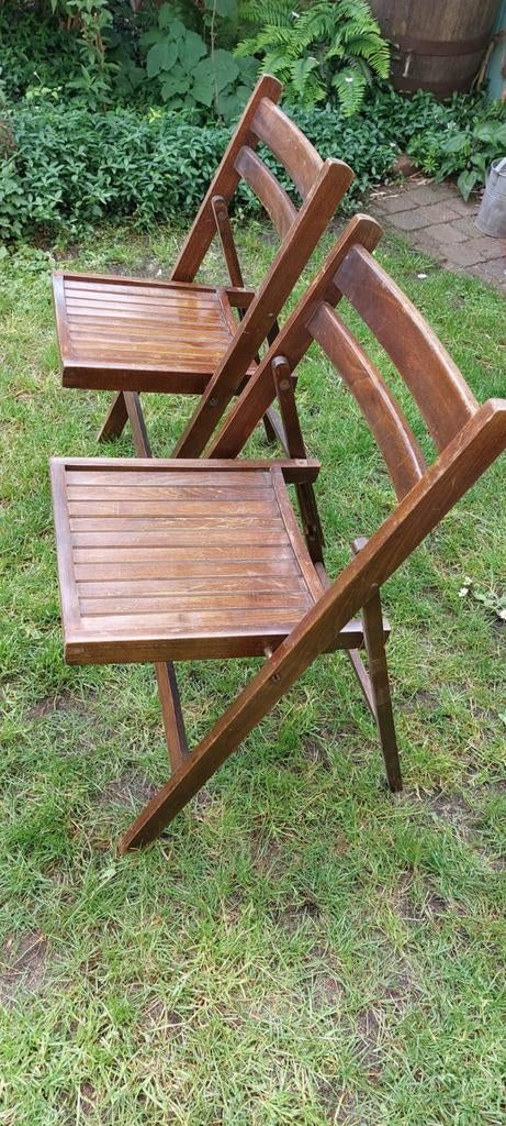 Set van 2 vintage houten klapstoelen, Ophalen