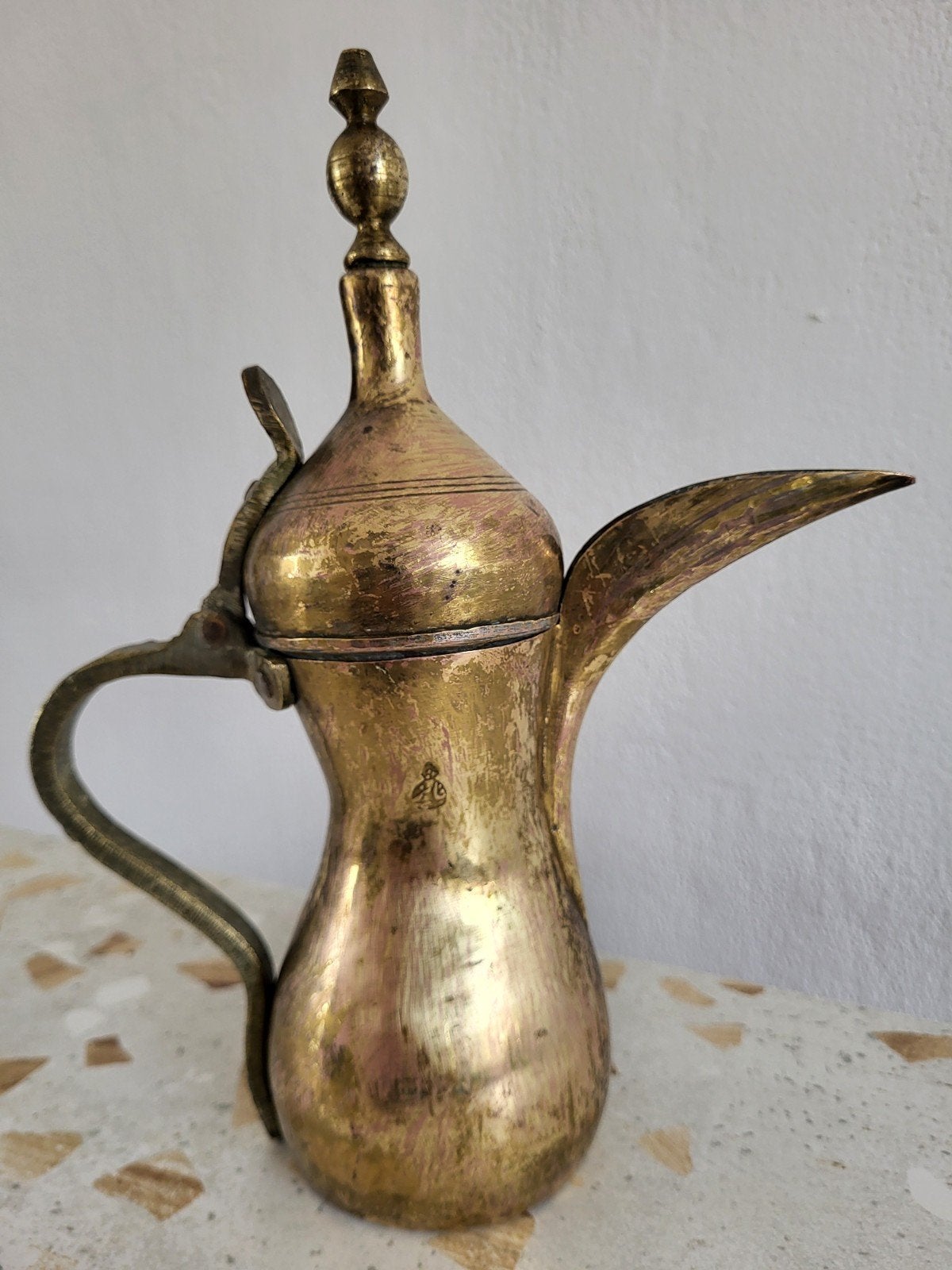 Antieke Messing Arabische Koffiepot / Dallah - 27 cm, Ophalen of Verzenden