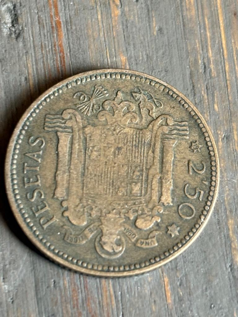 2 1/2 Peseta 1953 Spanje, Ophalen of Verzenden, Overige landen, Losse munt